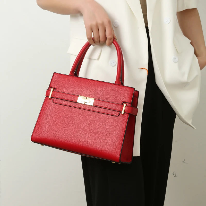 Set de sac en cuir souple Rouge Vif